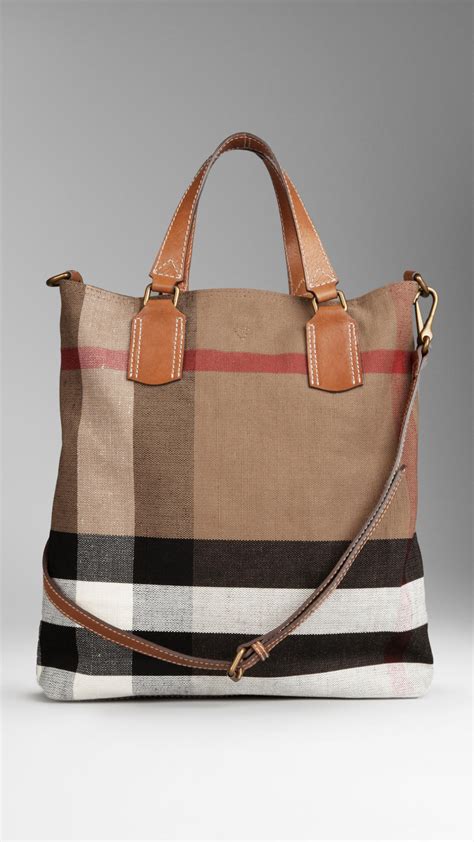 burberry striped canvas tote bag|burberry medium canvas check tote.